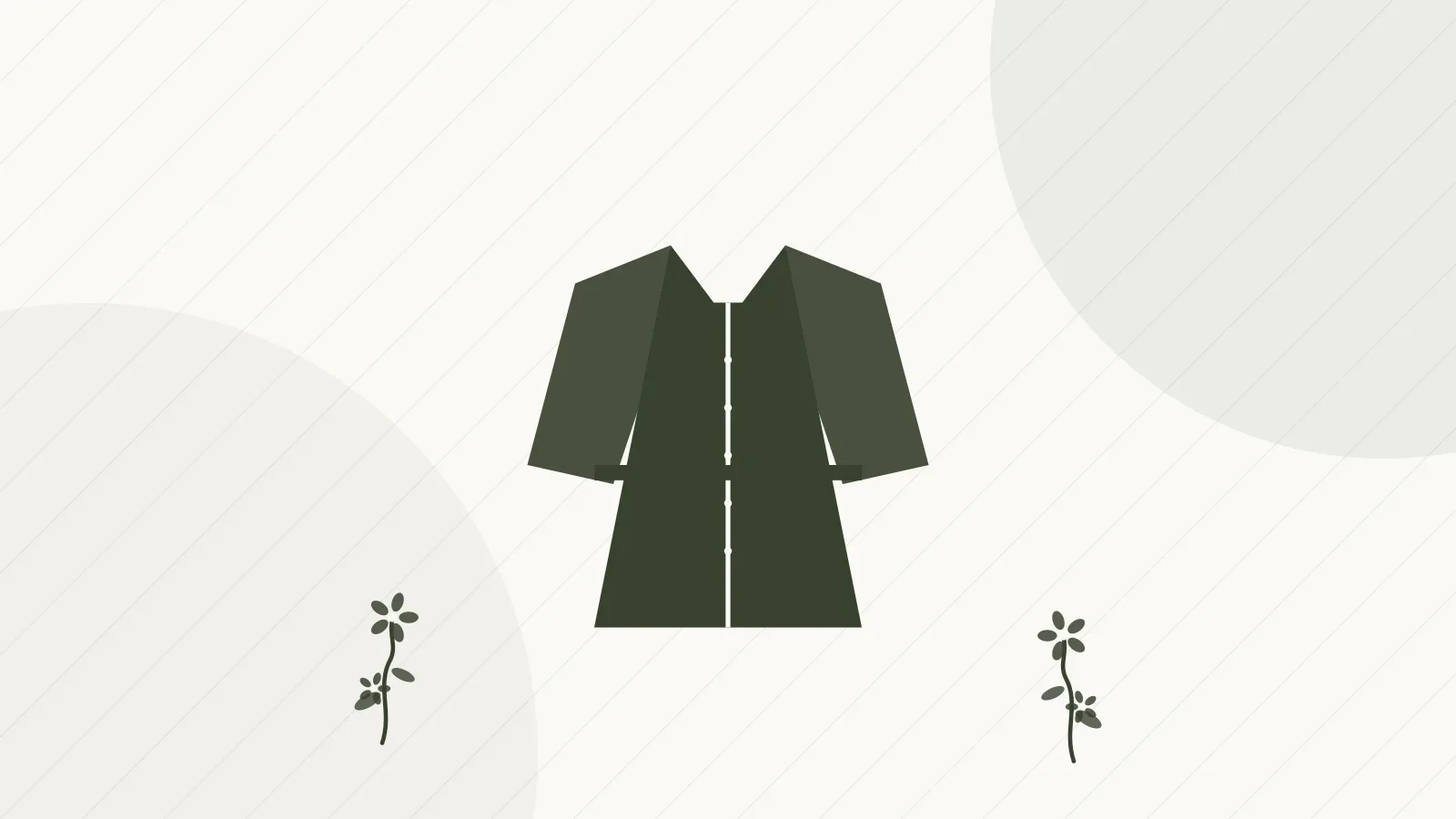 Illustrated caftan silhouette with a sfifa placket
